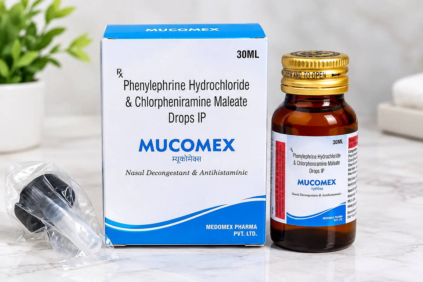 MUCOMEX by Medomex Pharma — Phenylephrine Hydrochloride + Chlorpheniramine Maleate